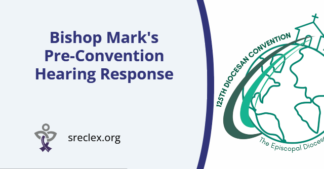 Bishop Mark's Pre-Convention Hearing Response Letter