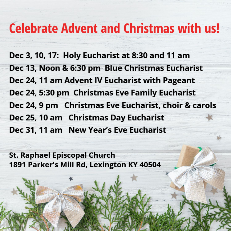 Advent and Christmas Schedule at St. Raphael